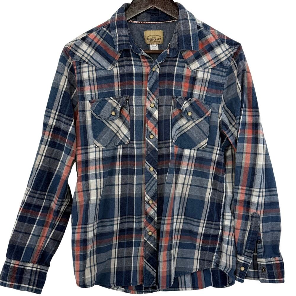 Roebuck & Co Pearl Snap Flannel M